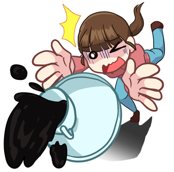 飲み物をこぼす女性 飲み物をこぼす女性 人物,生活,全身,女性,つまずく,こける,ティーカップ,飲み物,こぼす,素材のイラスト素材