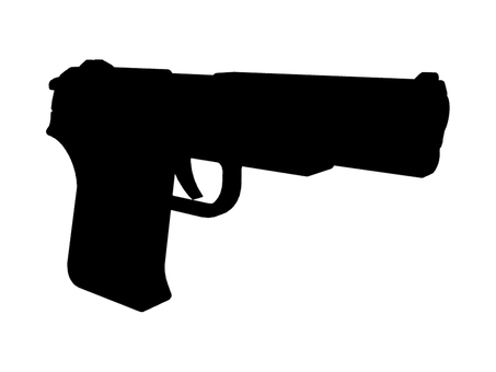 拳銃のシルエット 拳銃,ピストル,ハンドガン,銃,チャカ,武器,凶器,危険,射撃,シルエットのイラスト素材