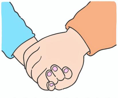 手を繋ぐ手描きイラスト2 手,繋ぐ,親子,カップル,友達,恋人,手描き,挿絵,保育園,子どものイラスト素材