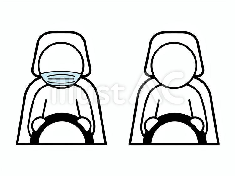 マスクの有無にかかわらず運転する人々 運転,人物,仕事のイラスト素材