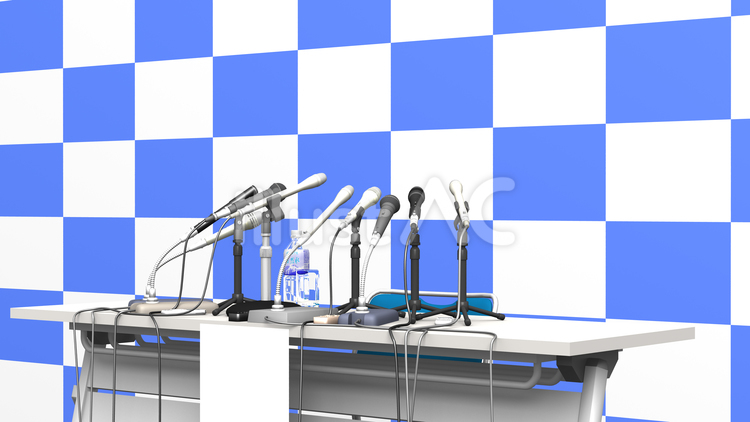 記者会見（着座・斜め） 記者会見,マスコミ,報道のイラスト素材