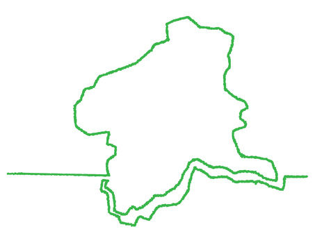 群馬の一筆書き 群馬,地図,一筆,線画,手描き,挿絵,ワンポイント,素材,商用可,無料のイラスト素材