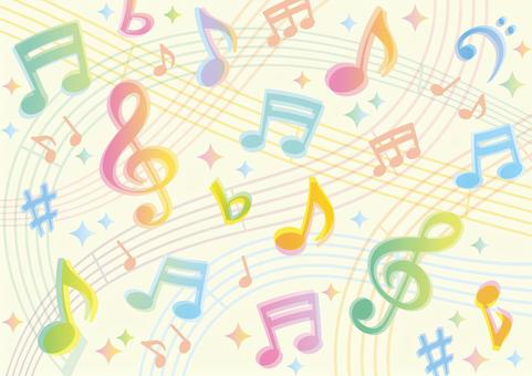 音楽_ポップなフレーム背景素材_13 音楽,リズム,メロディー,音符,背景,ハーモニー,曲,コンサート,音楽会,発表会のイラスト素材