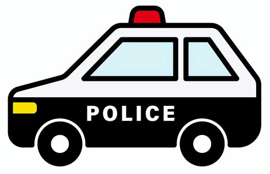 パトカーの緊急車両アイコン パトカー,アイコン,警察,緊急車両,警察署,事件,事故,災害,サイレン,白黒のイラスト素材