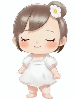 baby smiling with eyes closed, girl, baby, rompers, JPG and PNG