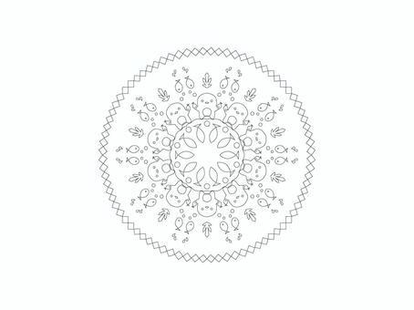 ペンギン ペンギン,ぬりえ,線画,魚,海,生物のイラスト素材