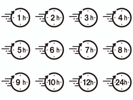 時間アイコン 待ち時間,スピード,タイマー,時短,時計,時間,マーク,回転,更新,リロードのイラスト素材
