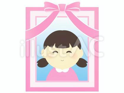 遺影 女の子(ピンク)