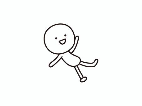 フワフワ浮く棒人間のイラスト フワフワ,浮く,浮かぶ,空中,宙,飛ぶ,ゴロゴロ,リラックス,人,人物のイラスト素材
