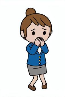 驚愕する人 驚愕する人 驚き,驚愕,愕然,衝撃,ショック,びっくり,女子高生,制服,高校,中学のイラスト素材