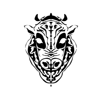 Illustration, tribal, black and white, animal, 