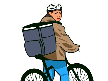 Deliveryman, JPG Deliveryman, uber eats, delivery, female courier, JPG