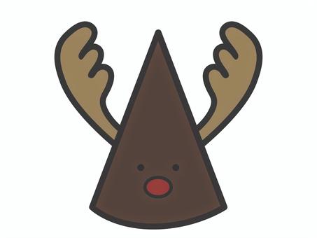 パーティーハット（トナカイ）01 パーティーハット,三角帽,クリスマス,トナカイ,イベント,パーティー,帽子,お祝い,アイコン,マークのイラスト素材