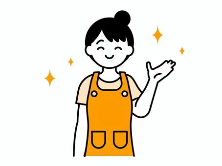エプロンを着けた女性のイラスト01 エプロンを着けた女性のイラスト01 人物,女性,20代,30代,40代,保育士,保母,幼稚園教諭,介護士,介護福祉士のイラスト素材
