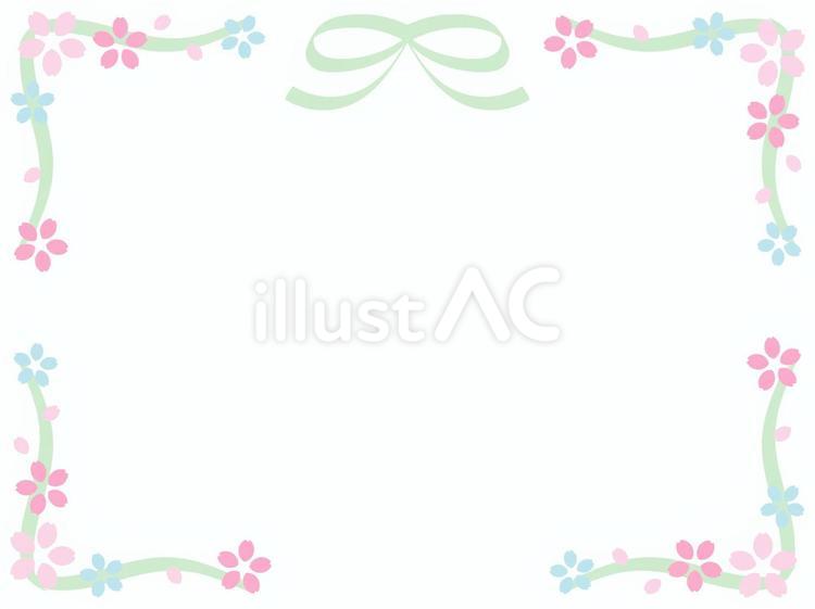 桜のあしらい　フレーム背景35 桜,卒業式,入学式のイラスト素材