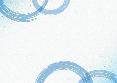 青系の背景 青,筆,輪,グラデーション,和風,金粉,フレーム背景,筆タッチ,豪快,水産のイラスト素材