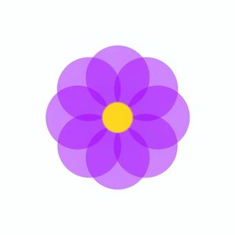 丸い花びらの透明花　紫 花,紫,植物,自然,装飾,ワンポイント,一つ,透明,アイコンのイラスト素材