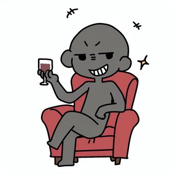 ワイン片手にたくらむシルエット人物 シルエット,ワイン,片手,たくらむ,イメージ,支配者,悪だくみ,悪行,悪い,顔のイラスト素材