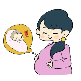 妊婦さん/赤ちゃん 妊婦,乳児,妊婦さん,妊娠,出産,マタニティ,お母さん,母,母親,マザーのイラスト素材