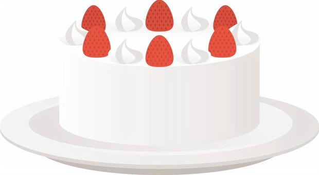 いちごのケーキ ケーキ,誕生日ケーキ,クリスマスケーキ,バースデーケーキ,デコレーション,誕生日,生クリーム,ストロベリー,いちご,イチゴのイラスト素材