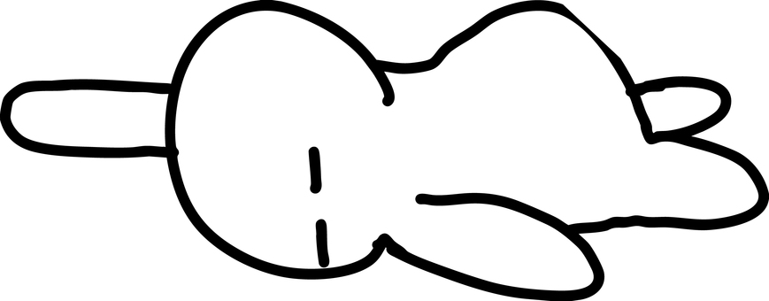棒人間　ぐでーっと床に寝ている人 寝転ぶ,ぐでーっと,だらける,ごろ寝,つかれた,脱力感,休憩中,人物,キャラ,ポーズのイラスト素材