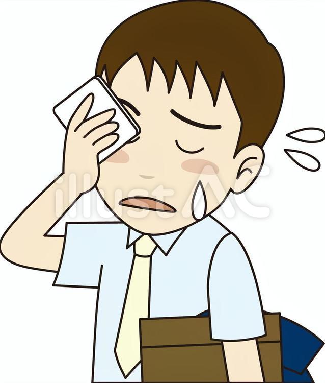 外回りが暑い 会社員,サラリーマン,営業のイラスト素材