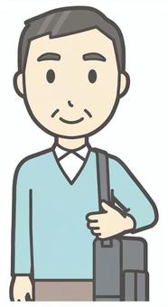 ニット中年男性-011-バスト  ニット中年男性-011-バスト 正面,おじさん,男性,中年,お父さん,パパ,シニア,ミドルエイジ,人物,かわいいのイラスト素材