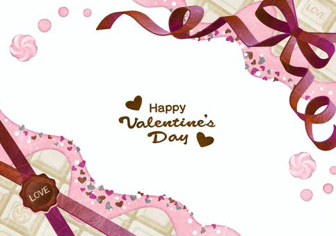 バレンタインのチョコフレーム003 バレンタイン,フレーム,チョコレート,板チョコ,リボン,プレゼント,ホワイトチョコ,バレンタインデー,ハート,ホワイトデーのイラスト素材