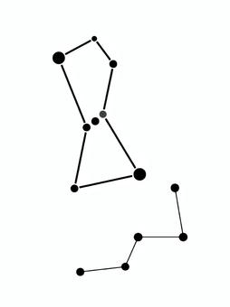 冬の星座 星座,シンプル,白黒,デジタル,線画のイラスト素材