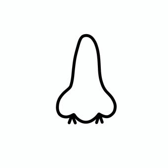 鼻毛が出た鼻 鼻毛,鼻,モノクロ,白黒,シンプル,線画のイラスト素材
