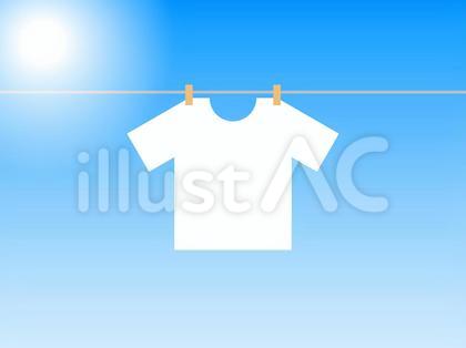 晴れの日に干されたTシャツ・洗濯物