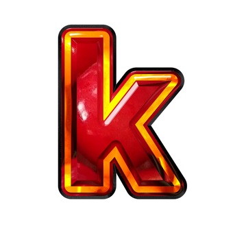 アルファベット小文字k 文字,ギラギラ,赤色,アルファベット,kのイラスト素材