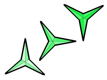 まきびしのセットアイコン『緑』 まきびし,忍者,道具,忍具,暗器,地面,撒く,足止め,モチーフ,カラーのイラスト素材