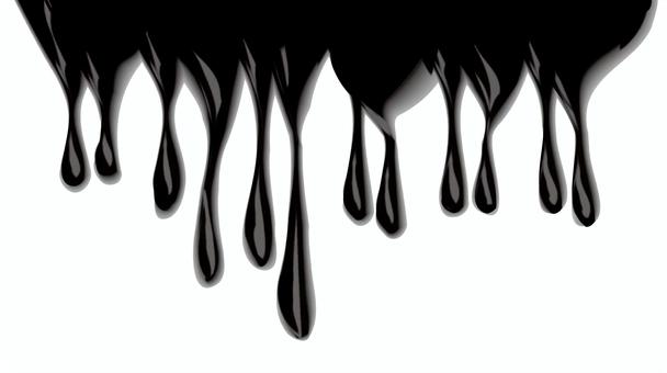 垂れる水滴　 垂れる,水滴,雫,液体,黒,インク,ヘドロ,イメージ,立体のイラスト素材