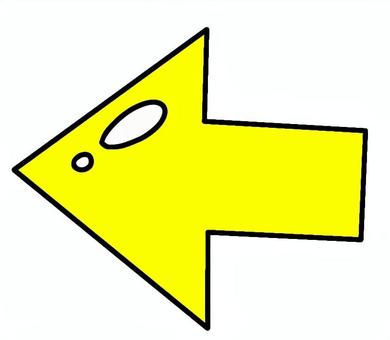 黄色い矢印左 矢印,案内,表記,こっち,こちら,あちら,あっち,ここ,手書き,左のイラスト素材
