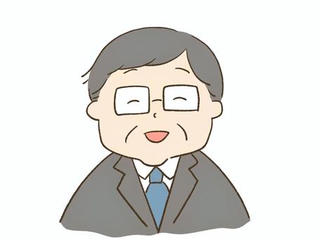 スーツを着た優しそうな男性 スーツ,男性,男,男の人,会社員,サラリーマン,お父さん,優しい,ほほえむ,メガネのイラスト素材