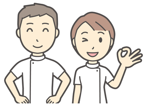  理学療法士の男女-007-バスト オッケー,理学療法士,男女,医療,病院,クリニック,整体師,柔道整復師,鍼灸師,人物のイラスト素材