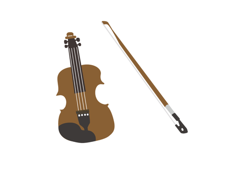 弓ありのバイオリン 弦楽器,バイオリン,音楽,ベクター,趣味,生活,弓,フリー素材,アイコン,シンプルのイラスト素材