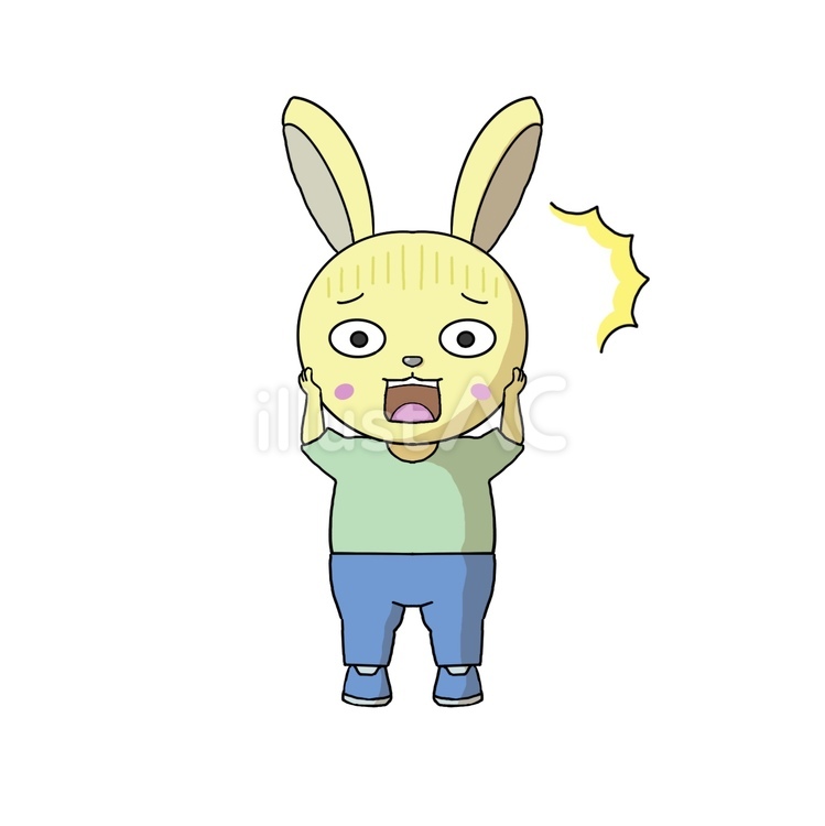 頭を抱えるうさぎ 動物,かわいい,挿絵のイラスト素材