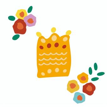 Illustration, crown, cute, flower, 