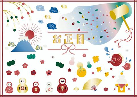 お正月の素材　お正月カラー