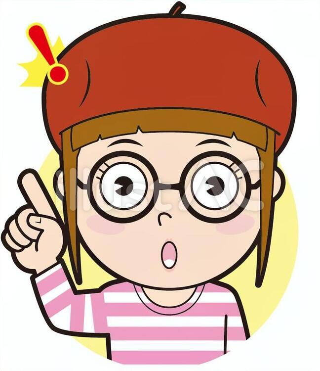 指差し女性漫画家（ひらめく） 指差し,チェック,ポイントのイラスト素材