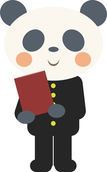 Gakuran graduation panda, panda, animal, character, JPG and PNG