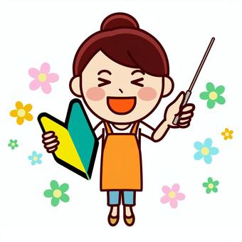 Apron Female_Beginner Mark_Pointer, female, beginner mark, pointing rod, JPG and PNG