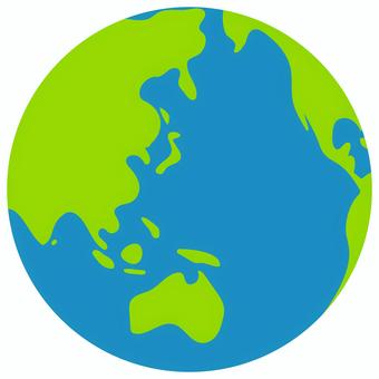 簡略化した世界地図 / 地球イラスト 地球,デフォルメ,ポップ,シンプル,マップ,簡略化,地図,球体,丸み,地球儀のイラスト素材