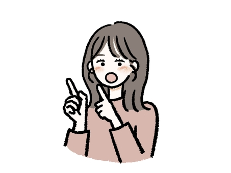 両手で「ここ」と指で指す女性 女性,人物,ここ,指,指す,指差し,両手,びっくり,驚き,驚くのイラスト素材