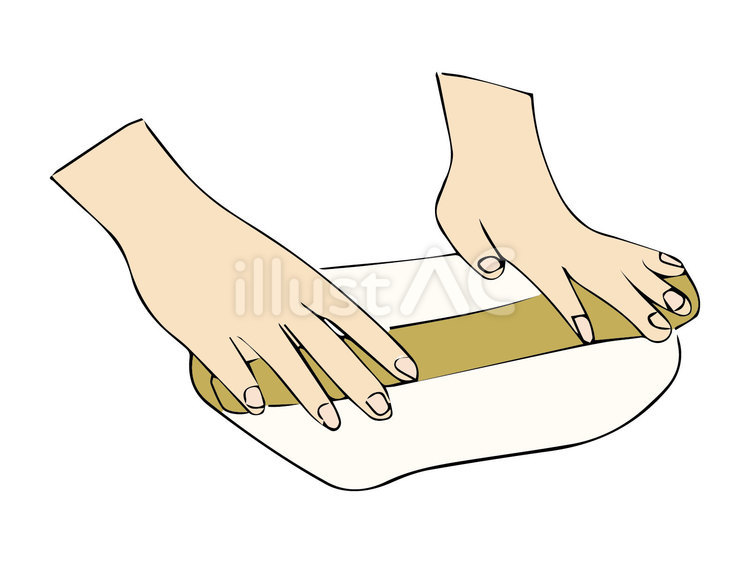 生地を伸ばす手元 生地,伸ばす,料理のイラスト素材