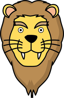 ライオン　　 ライオン,動物,顔,王者,強い,勇ましい,キャラ,アイコンのイラスト素材