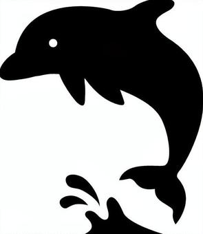 イルカのアイコン イルカ,水族館,イルカショー,海,哺乳類,動物,跳ねる,飛び跳ねる,水しぶき,ピクトグラムのイラスト素材