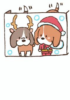 顔出しパネルで遊ぶビーグル 顔出しパネルで遊ぶビーグル ビーグル,犬,顔出しパネル,クリスマス,トナカイ,サンタのイラスト素材